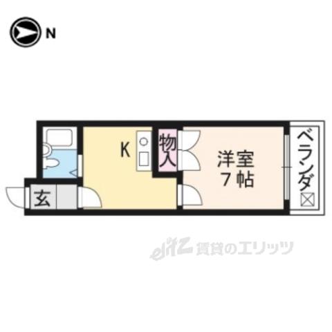 フォーマル21(ワンルーム/2階)の間取り写真