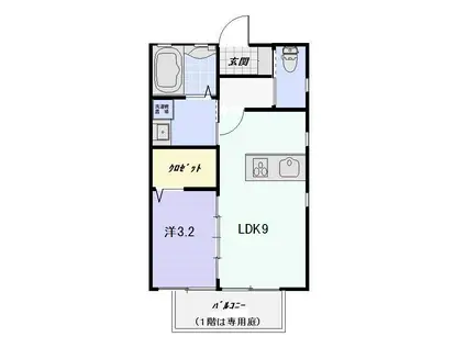 ネクストステージ(1LDK/1階)の間取り写真