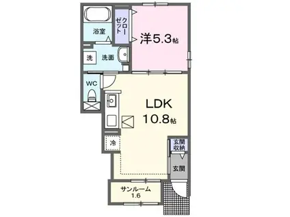 パーク メゾン(1LDK/1階)の間取り写真