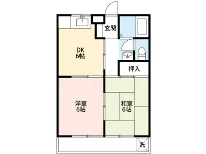 栄サーンハイツ(2DK/3階)の間取り写真