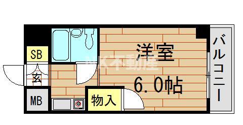 ハイムリップル荒川(1K/2階)の間取り写真