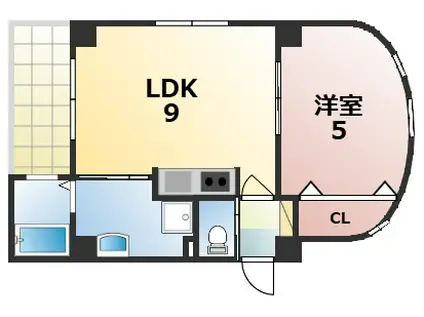 EXCELLENT天理(1LDK/5階)の間取り写真