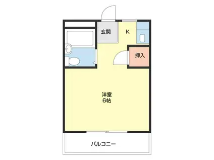 プレゼンス手平(ワンルーム/1階)の間取り写真