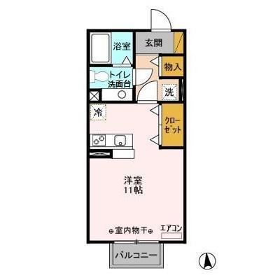 ノーベルパーク16(ワンルーム/2階)の間取り写真