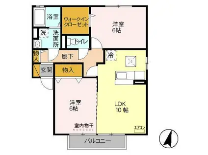 ロイヤルスクエア(2LDK/1階)の間取り写真