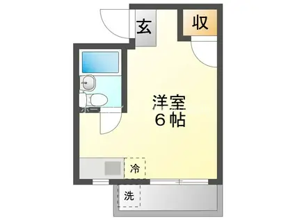 向山ハウス(ワンルーム/1階)の間取り写真