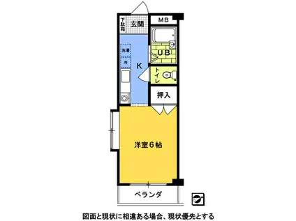 ジュネスUEDA(ワンルーム/3階)の間取り写真