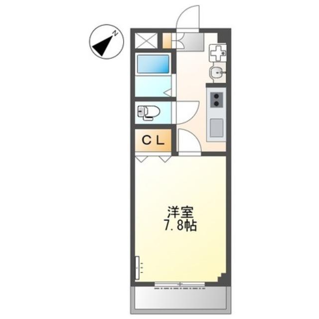 ラヴィーナ壱番館(1K/2階)の間取り写真