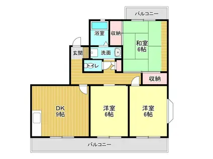 BEL・AIR佐鳴台(3DK/2階)の間取り写真