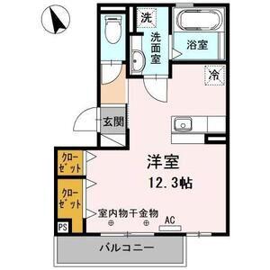 パークハウス西浦(ワンルーム/3階)の間取り写真