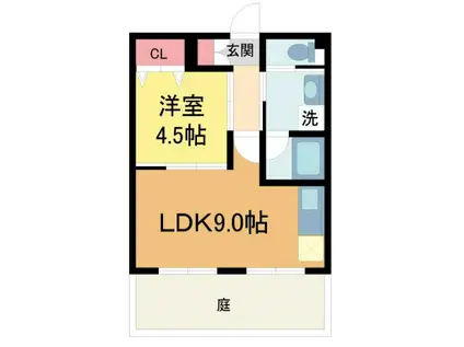 シャンテ中山(1LDK/1階)の間取り写真