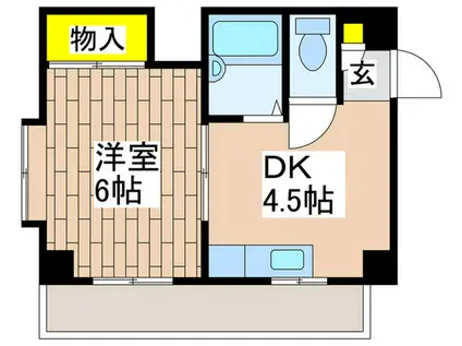 上大岡アイボリーハウス(1DK/3階)の間取り写真
