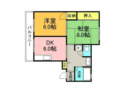 センチュリー牛田(2DK/2階)の間取り写真