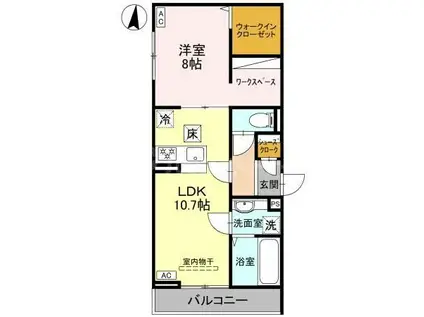 ルベルコートRUBER COURT(1LDK/3階)の間取り写真