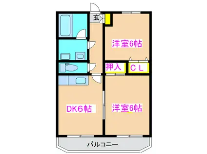 メゾンそれいゆ(2DK/1階)の間取り写真