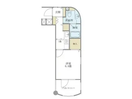 ユンヌフィーユ(1K/4階)の間取り写真