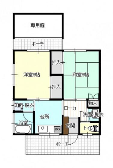 森田アパート(2K/1階)の間取り写真