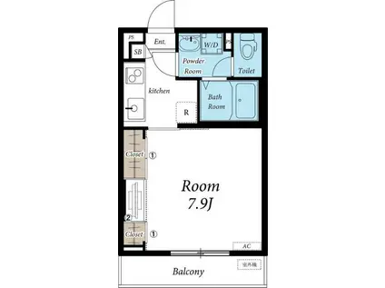 リブリ・ドルフ(1K/2階)の間取り写真