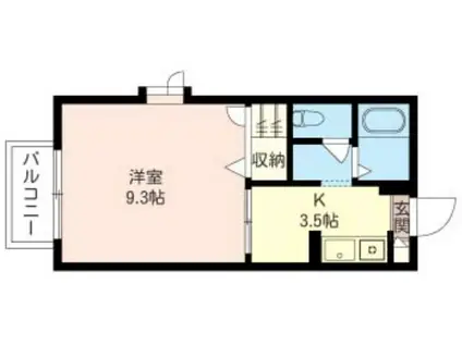 GRANDEUR(1K/1階)の間取り写真