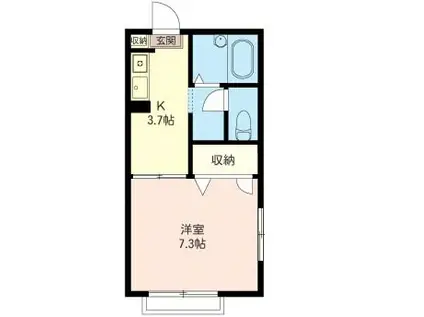 マイネビィータ(1K/2階)の間取り写真