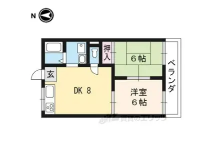 メゾン・ド・マックA棟(1LDK/1階)の間取り写真