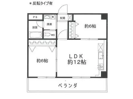 エターナル三宅(2LDK/5階)の間取り写真