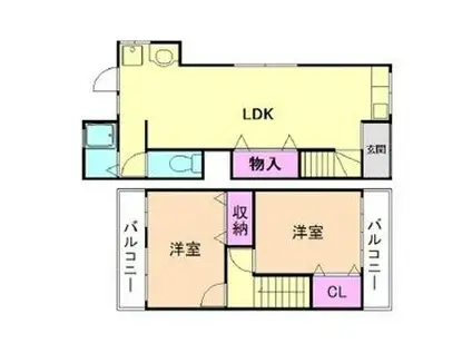 ART HILLS(2LDK/1階)の間取り写真