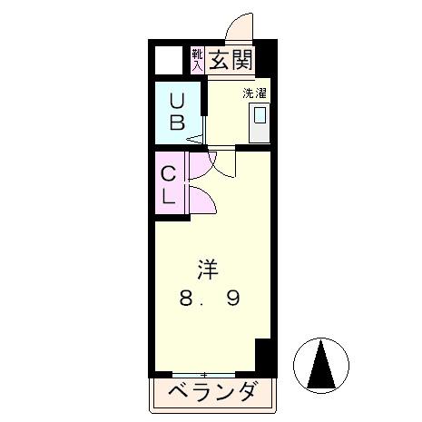 野路一番館(1K/3階)の間取り写真