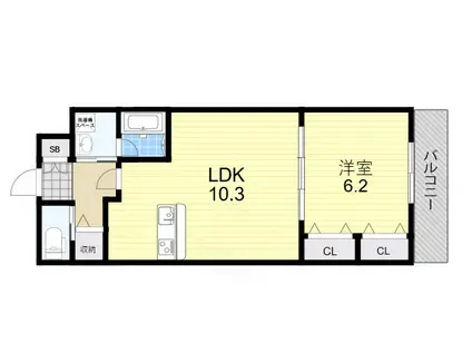 MAYFER(1LDK/2階)の間取り写真