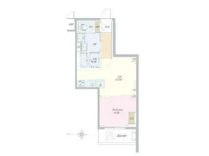 ロイジェント山王(1DK/8階)の間取り写真