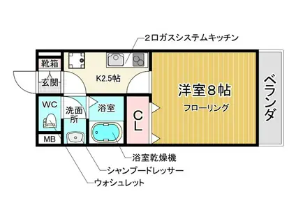 豊中市待兼山町PJ(1K/2階)の間取り写真