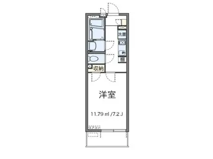 サクシード所沢(1K/2階)の間取り写真