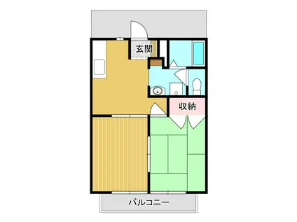 ユーハウスC棟(2DK/2階)の間取り写真