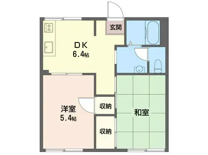 メゾン城山(2DK/1階)の間取り写真
