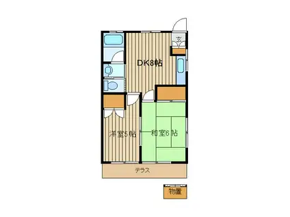 エクセルハイツ(2DK/1階)の間取り写真