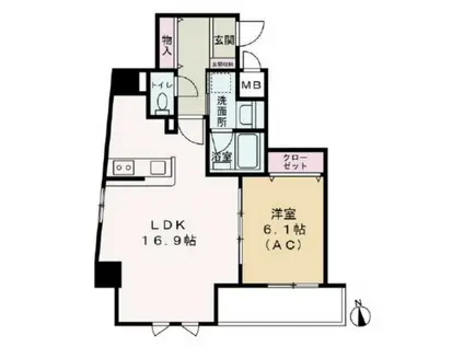 COMO PALACIO 日暮里(1LDK/9階)の間取り写真