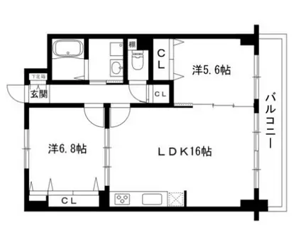 グランクレスト(2LDK/8階)の間取り写真