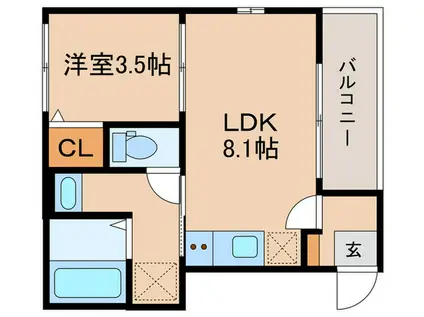 BLOOM′S TERRACE NAGITSUJI(1LDK/1階)の間取り写真