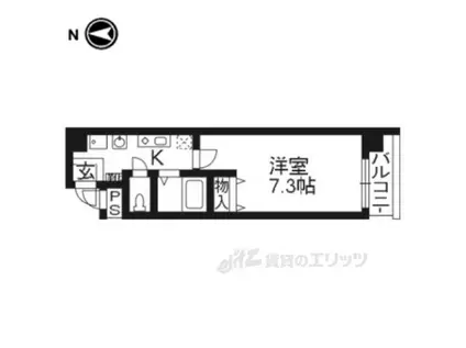 五条高倉VIVRE2(1K/7階)の間取り写真