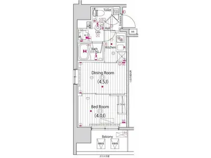 ガーラ・プレシャス川崎西口(1DK/5階)の間取り写真