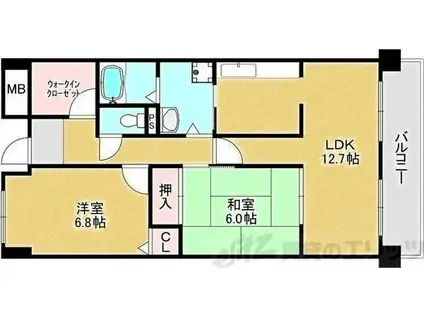 サンシャイン江坂(2SLDK/4階)の間取り写真