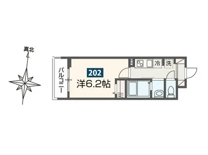 メルディア西八王子2(1K/2階)の間取り写真