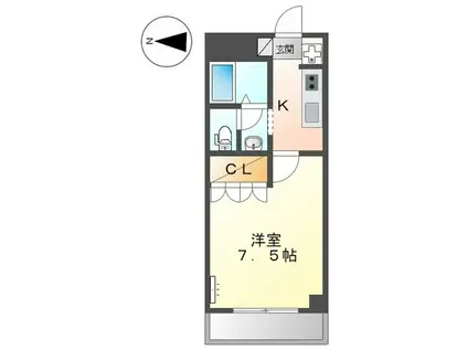 コンフォース光(1K/1階)の間取り写真