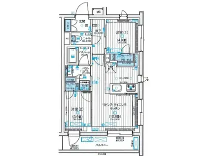 デュオステージ西荻窪II(2LDK/2階)の間取り写真