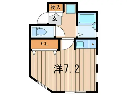 グラッドハウス(ワンルーム/1階)の間取り写真