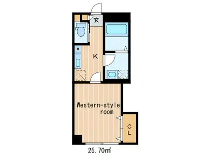 PLAZA東照宮(1K/4階)の間取り写真