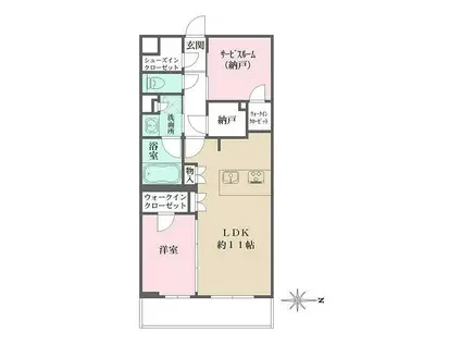 LA PERLA JIYUGAOKAII(1SLDK/2階)の間取り写真