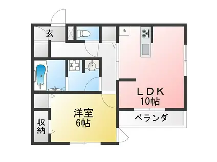 グラシューズ(1LDK/3階)の間取り写真