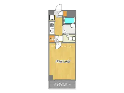 アセンズシティ2(1K/2階)の間取り写真