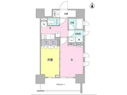 スタイリオ蒲田(1LDK/13階)の間取り写真